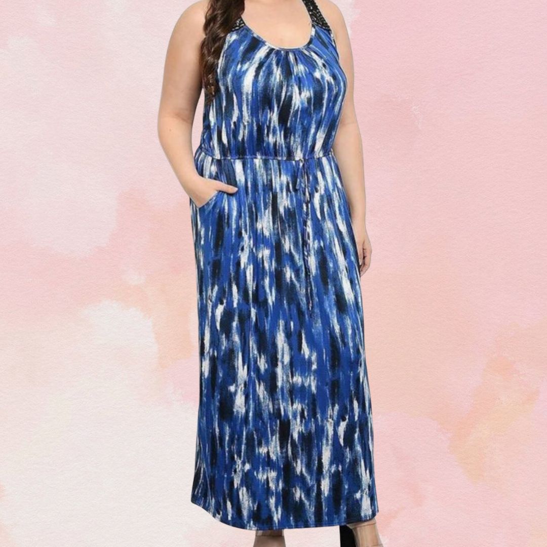 Blue Tie Dye Maxi Dress YouBoutiquepr Blue Tie Dye Maxi Dress YouBoutiquepr