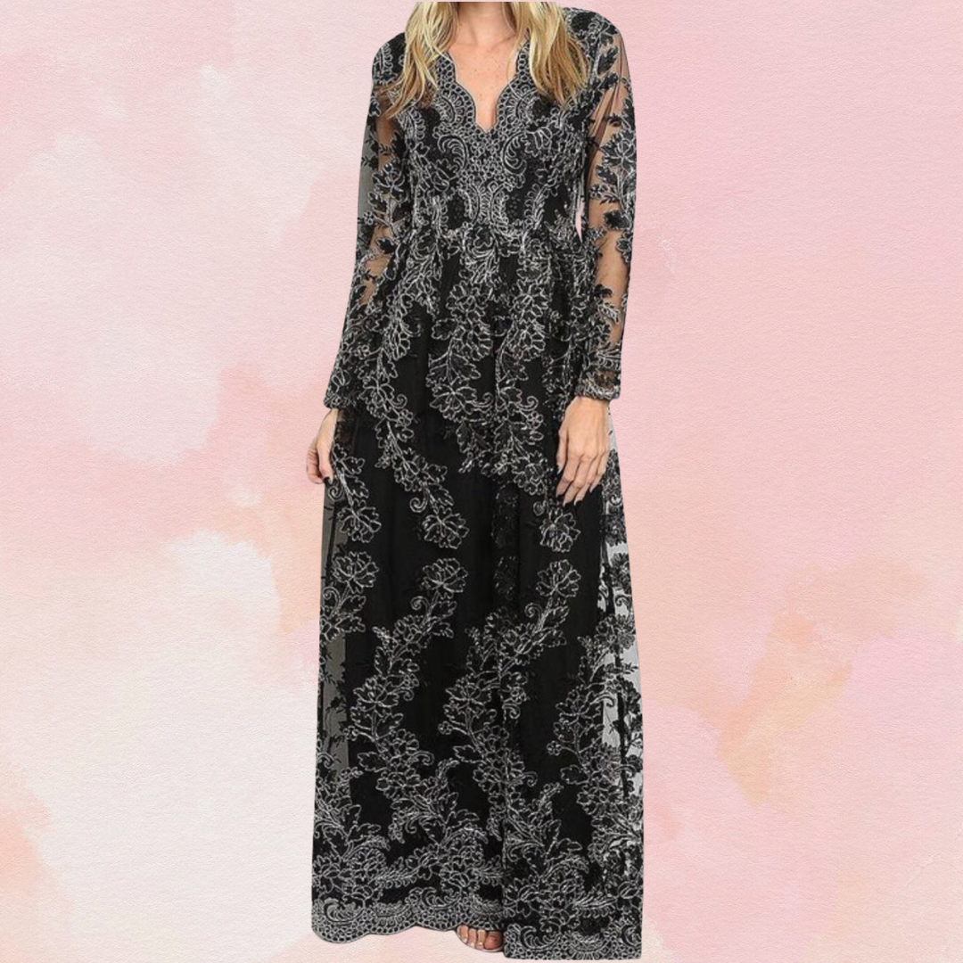 Black Gold Lace Dress – YouBoutiquepr