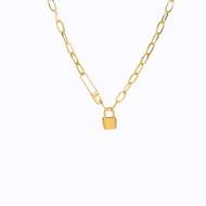 Gold Lock S/S Necklace