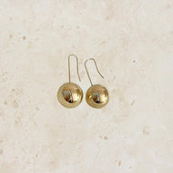 Gold Long Round Earrings