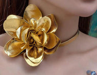 Big Gold Flower Choker