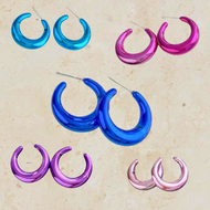 Glazed Open Hoop Earrings