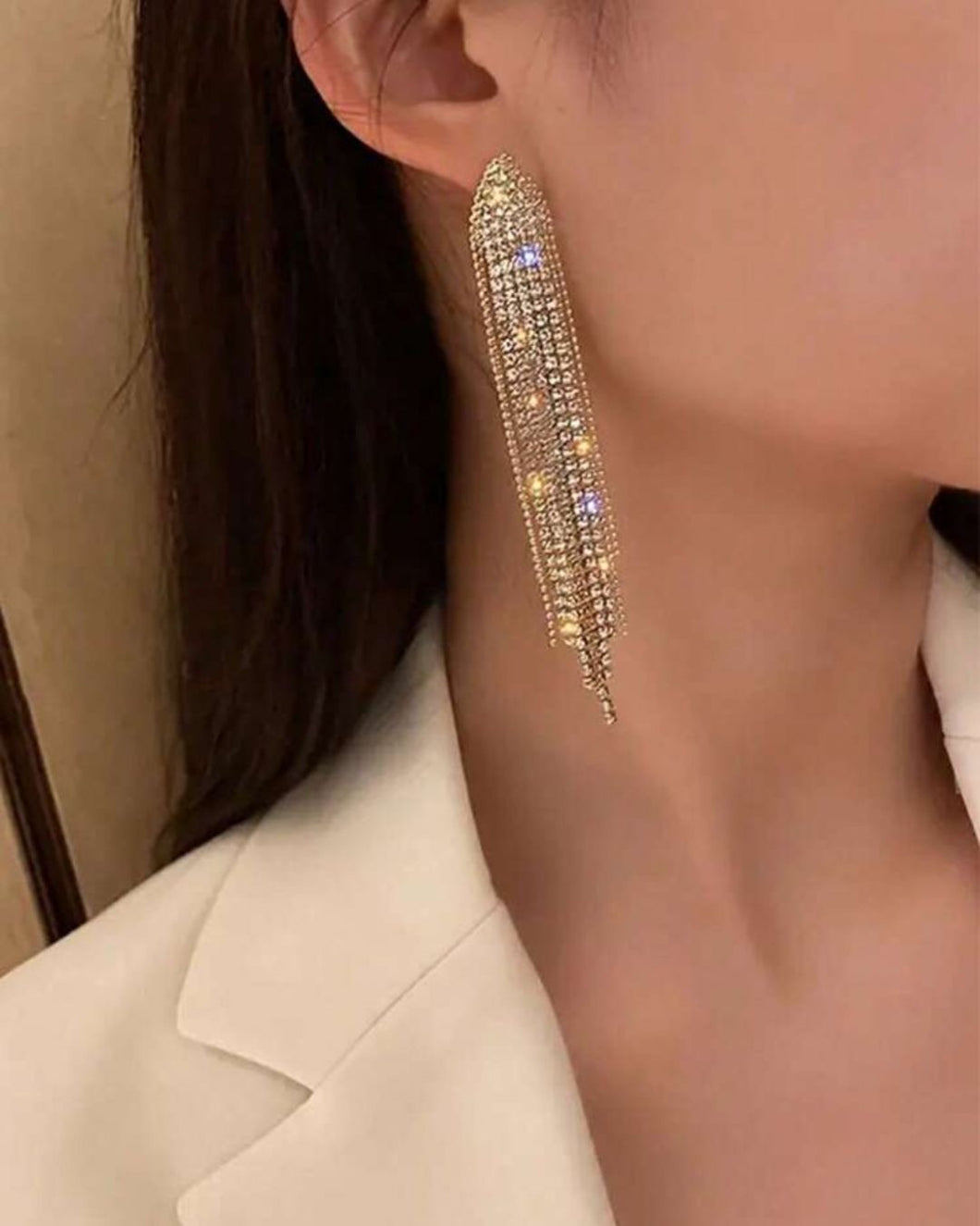 Long Rhinestone Earrings