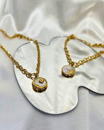 Gold Sun/Moon Necklace K18