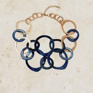 Blue/Gold Chain Necklace