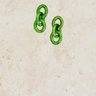 Green Acrylic Chain Earrings