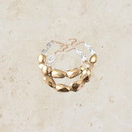 Gold/Clear Layered Rock Necklace