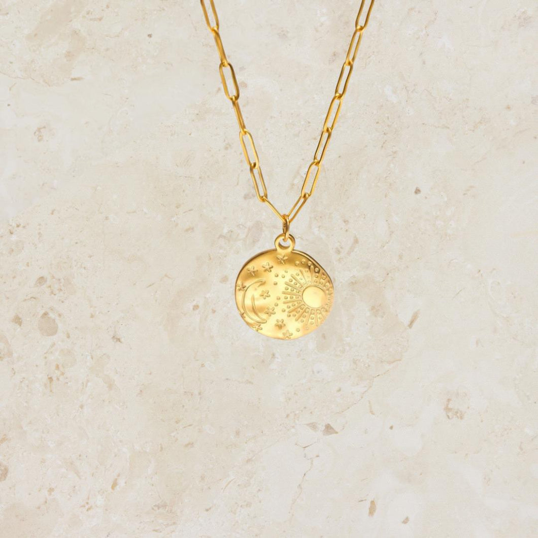 Gold Sun/Moon Necklace