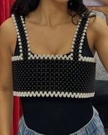 Black/White Beads Top