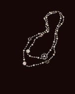 Long Layered Flower/Pearl Necklace