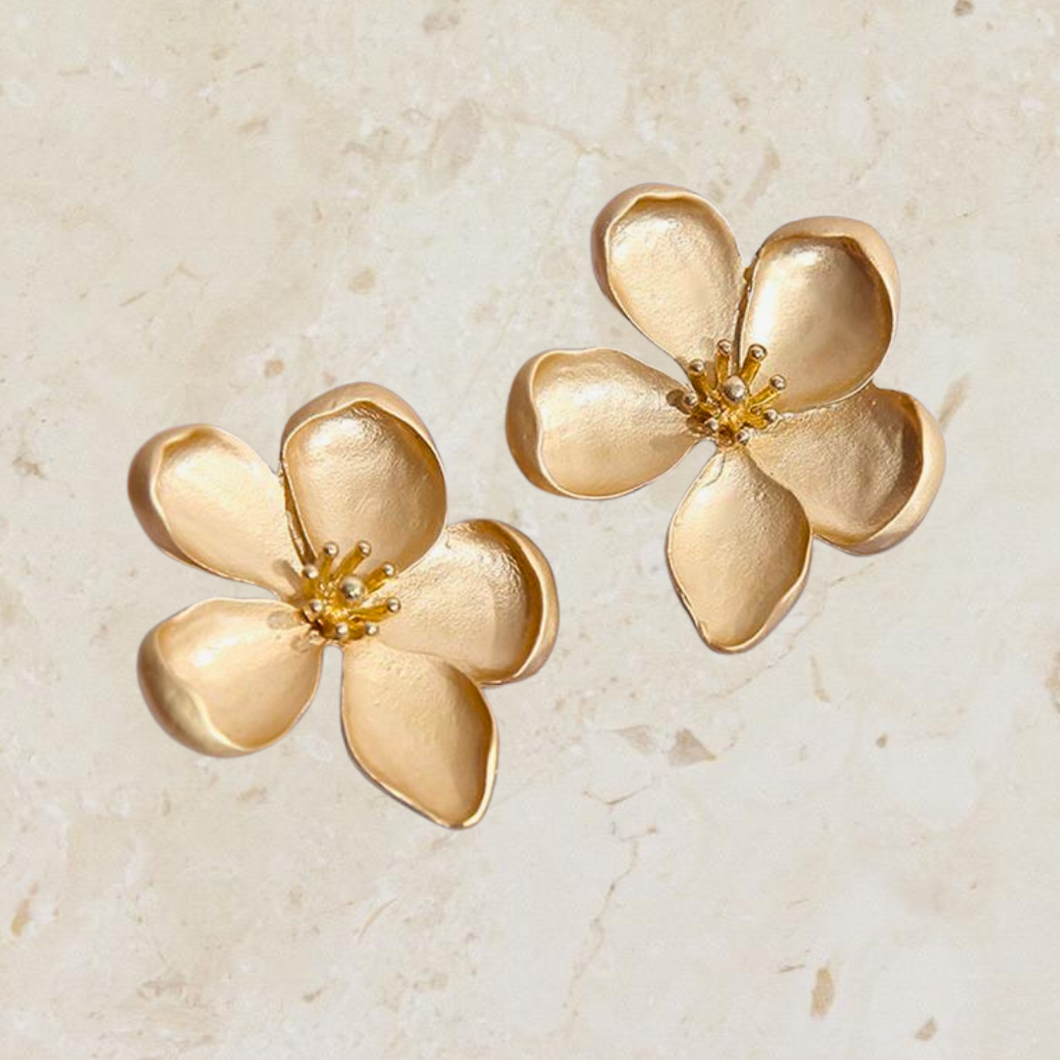Gold Flower Earrings