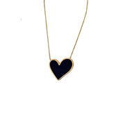 Black Heart Necklace (18KPG)