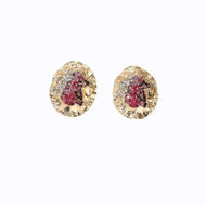 Gold Textured Rhinestone Earrings
