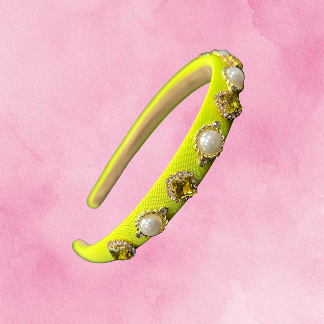 Neon Pearl/Rhinestone Headband