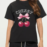 Black Bow Cherry Shirt