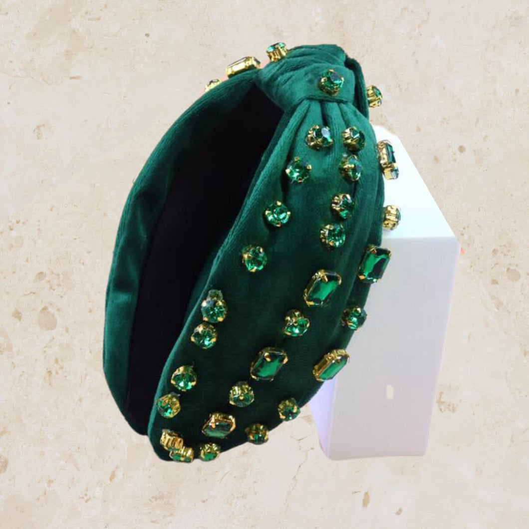 Big Emerald Rhinestone Headband