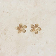 Gold Flower Pearl Earrings