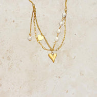 Heart Layered S/S Necklace