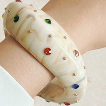 Load image into Gallery viewer, Cream Curve Rhinestone Bracelet
