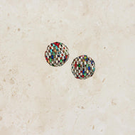 Colorful Rhinestone Circle Earrings