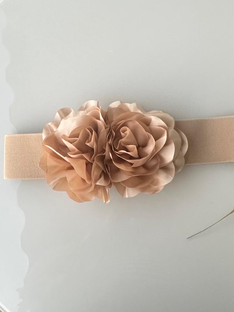 Beige Big Flower Belt