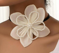 Big Flower/Pearl Choker