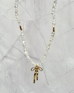 Pearl Gold Bow Necklace