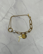 Cross Charm Bracelet S.S