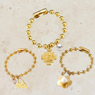Gold Charms S/S Bracelet
