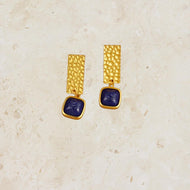 Gold/Blue Earrings