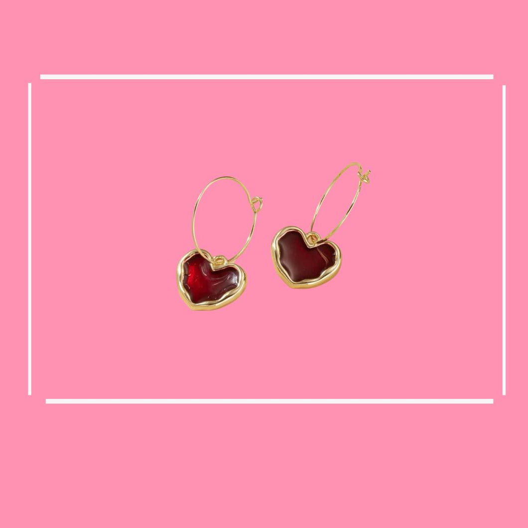 Red hearts Hoops