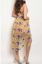 Load image into Gallery viewer, Gold &amp; Royal Lace Dress - YouBoutiquepr
