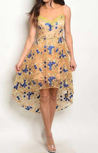 Load image into Gallery viewer, Gold &amp; Royal Lace Dress - YouBoutiquepr

