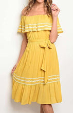 Load image into Gallery viewer, Mustard Off Shoulder Dress - YouBoutiquepr
