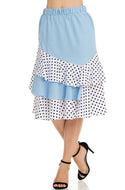 Denim & Polkadots Skirt - YouBoutiquepr