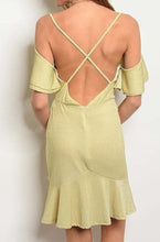Load image into Gallery viewer, Glitter Neck Gold Dress - YouBoutiquepr
