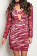 Magenta Lace Dress - YouBoutiquepr