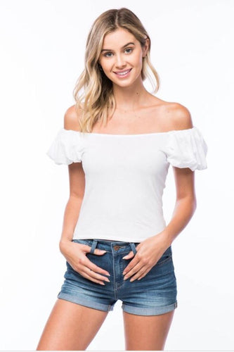 White Ruffle Crop Top - YouBoutiquepr