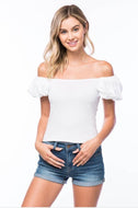 White Ruffle Crop Top - YouBoutiquepr