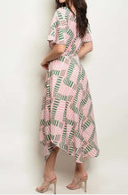 Load image into Gallery viewer, Geo Pink - Green Dress - YouBoutiquepr

