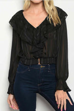 Load image into Gallery viewer, Black Transparent Blouse - YouBoutiquepr

