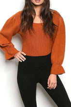 Load image into Gallery viewer, Rust Bodysuit Sweater - YouBoutiquepr
