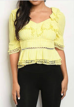 Load image into Gallery viewer, Yellow Ruffle Blouse
