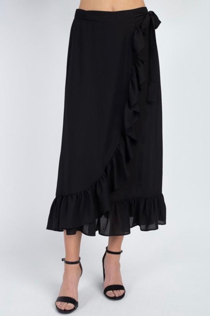 Ruffle Black Skirt