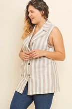 Load image into Gallery viewer, Beige Striped Vest
