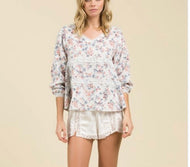 White Floral Blouse