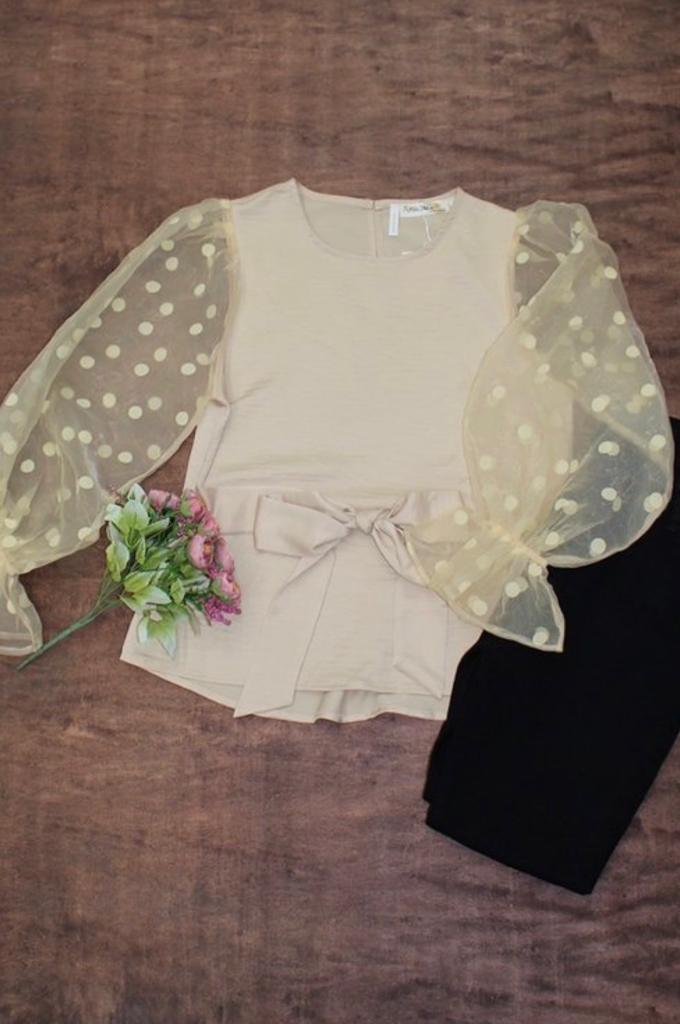 Beige Polka Blouse