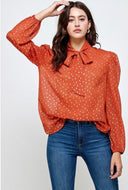 Rust Brilliant Blouse - YouBoutiquepr