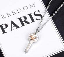Load image into Gallery viewer, Silver Key Message Necklace
