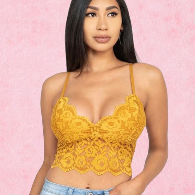 Mustard Lace Bralette